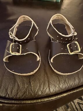 Sun San Toddler dark brown Leather Buckle Sandals